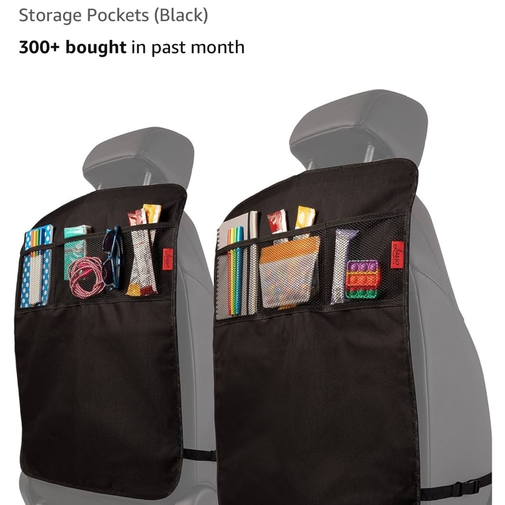 Black Car Seat Storage Organizer with Durable Fabric